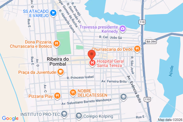 Mapa da localização - Motos Pombal Ribeira do Pombal